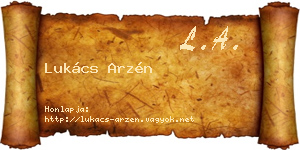 Lukács Arzén névjegykártya